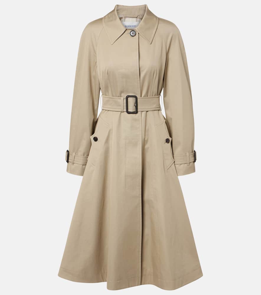 Burberry Cotton Gabardine Trench Coat In Neutral