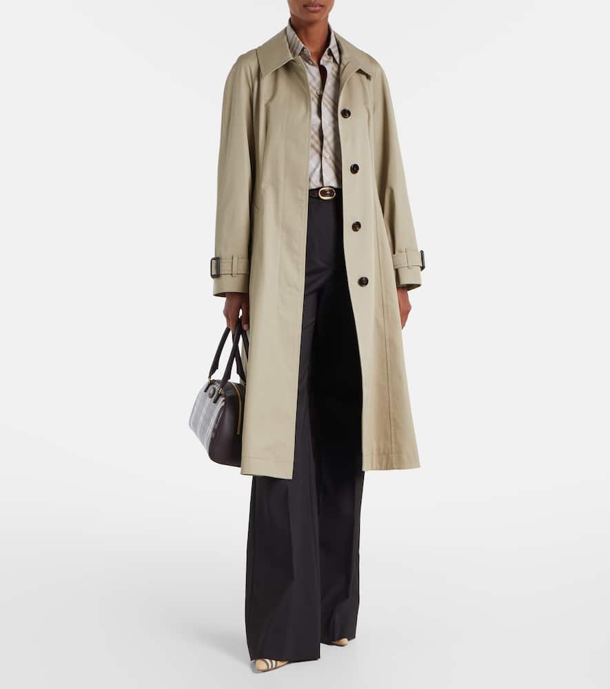 Burberry Cotton Gabardine Trench Coat In Neutral
