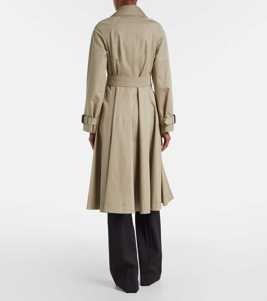 Burberry Cotton Gabardine Trench Coat In Neutral