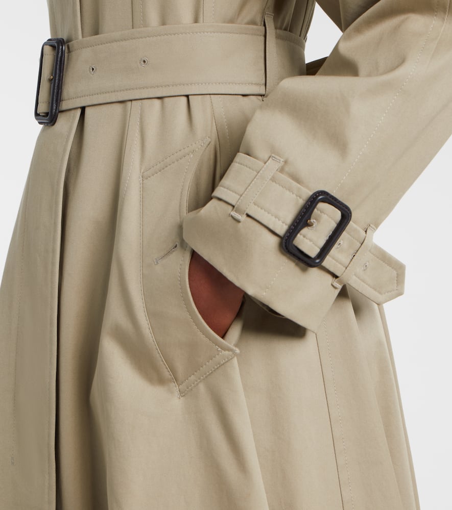Burberry Cotton Gabardine Trench Coat In Neutral