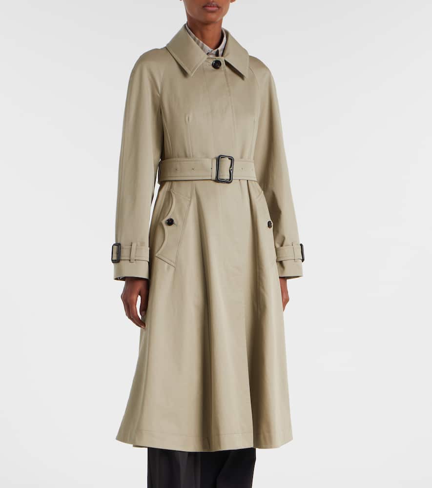 Burberry Cotton Gabardine Trench Coat In Neutral