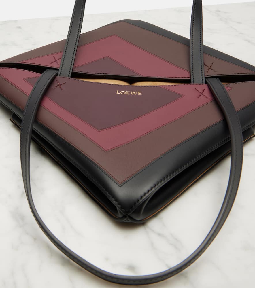 Loewe X Albers Medium Leather Puzzle Fold Tote Bag In Black