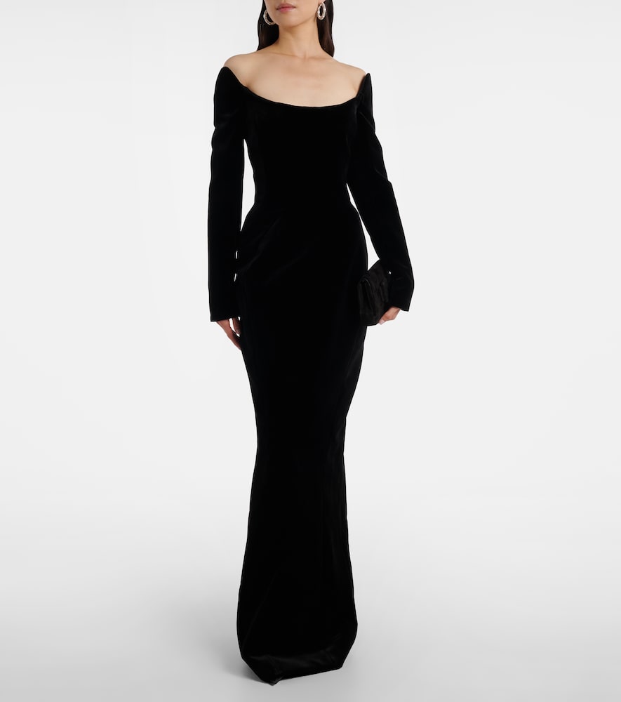 Mugler re/edit Les Méduses velvet corset gown