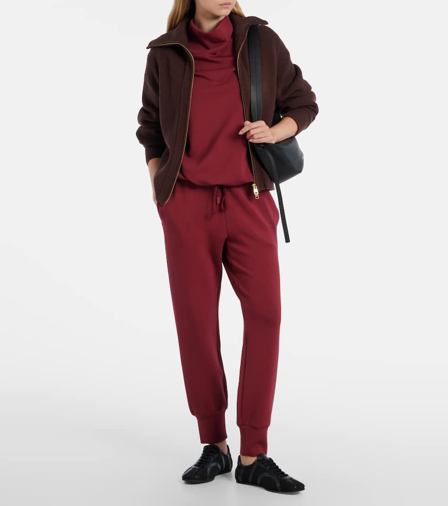 Varley Womens New Maroon Elasticated-waist Slim-fit Stretch-jersey Joggers Xs In Burgundy