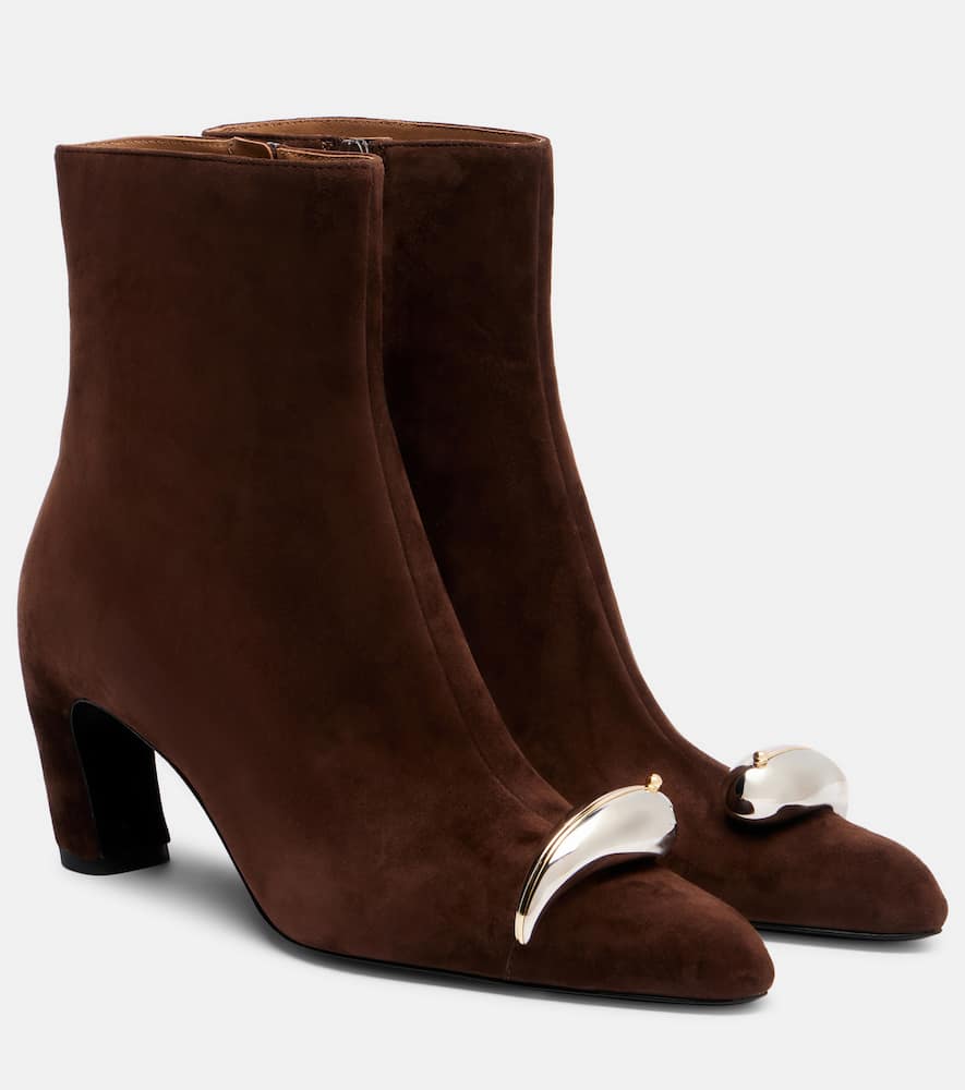 Tory Burch Pierced Xl 65 Suede Ankle Boots In Brown