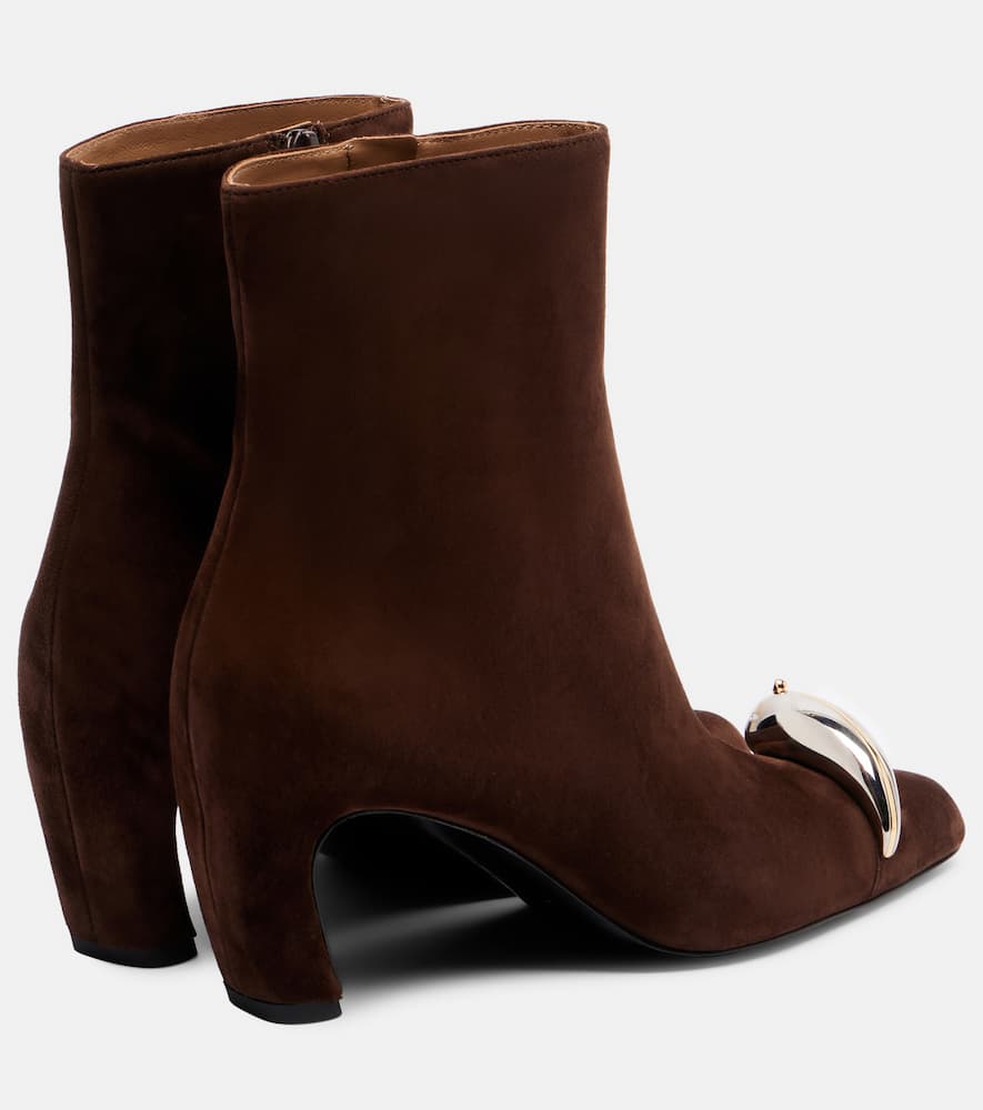 Tory Burch Pierced Xl 65 Suede Ankle Boots In Brown