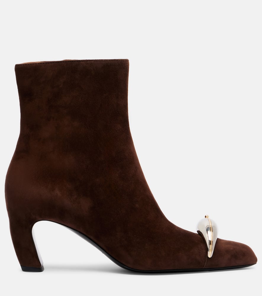 Tory Burch Pierced Xl 65 Suede Ankle Boots In Brown