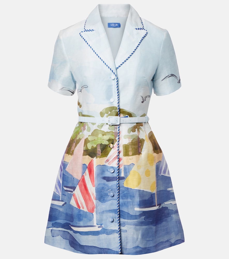 Leo Lin Brigitte linen-blend canvas minidress