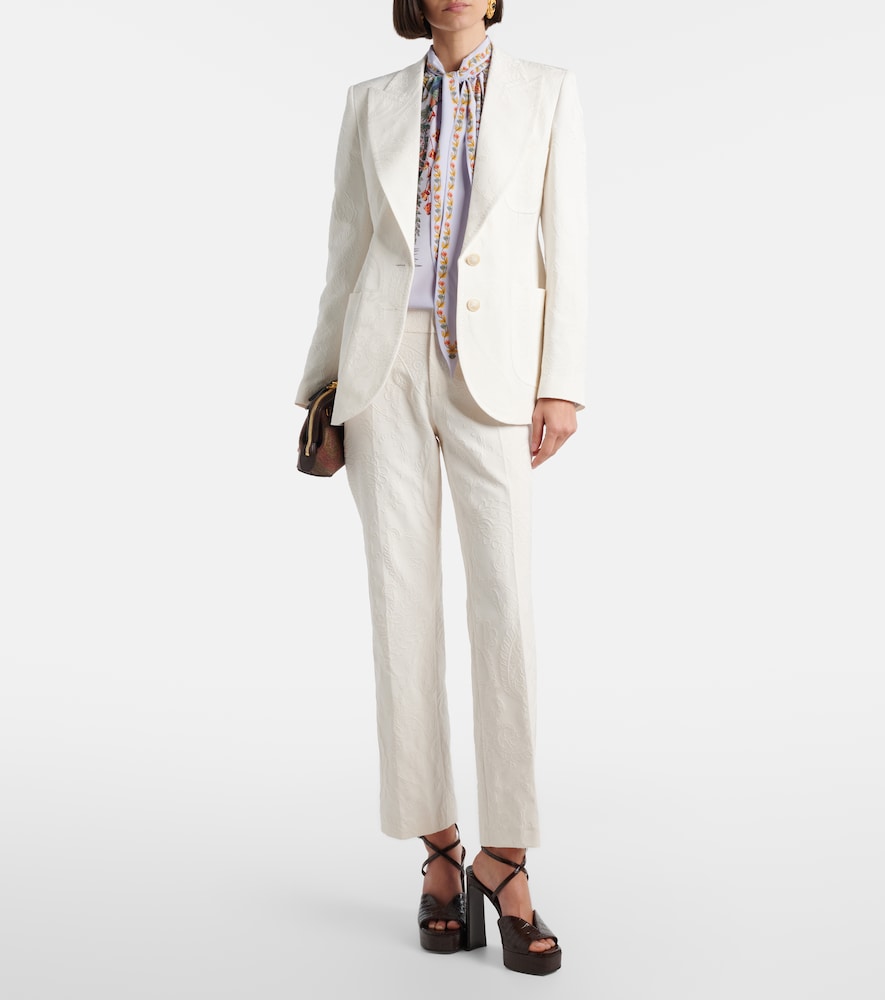  Etro Etro Cropped Flared Jeans Aus Jacquard 