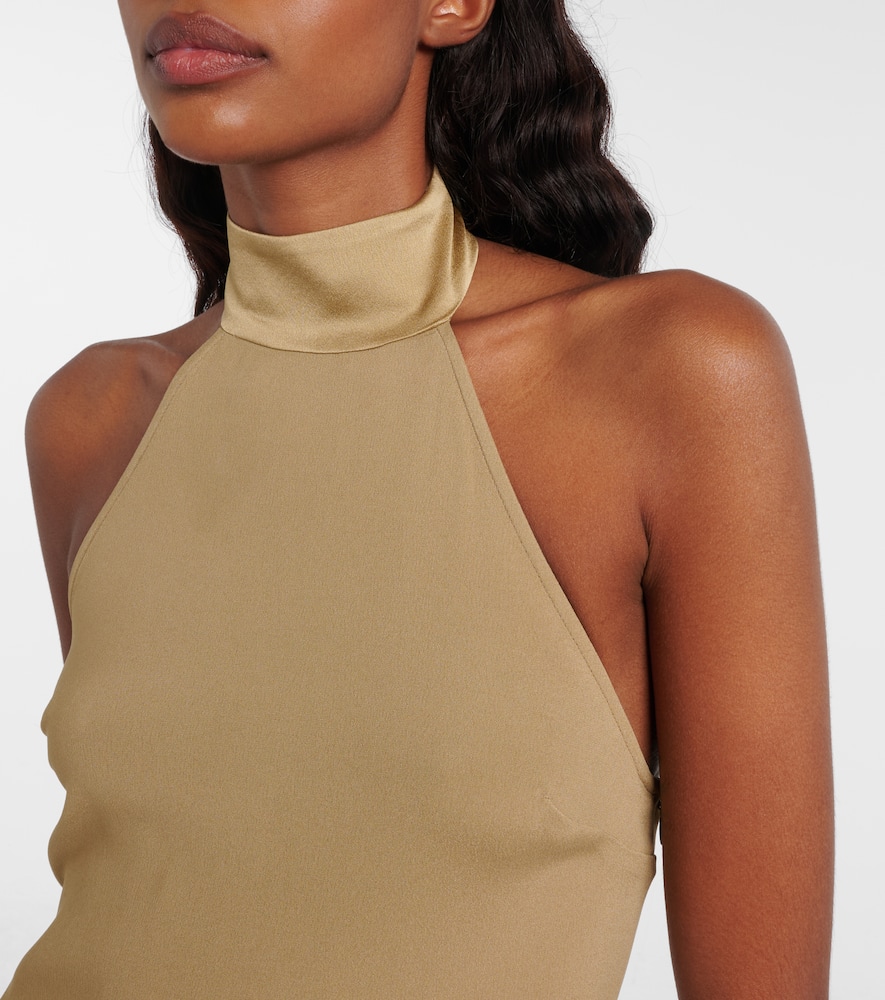 Taller Marmo Berlin Fringed Crepe Gown In Neutral