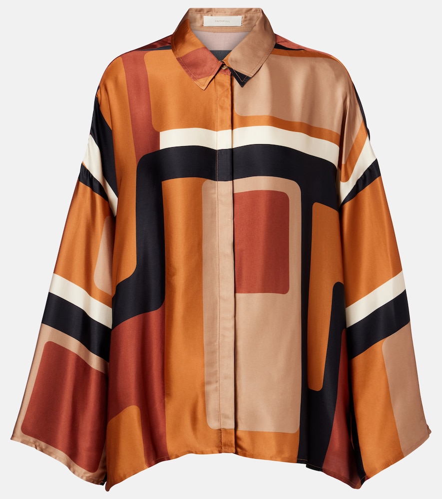 Faithfull Women's Multicoloured Cora Printed Satin Shirt UK Size 8 - Mytheresa