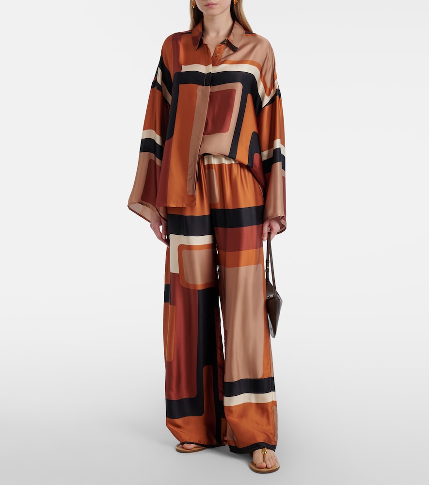 Faithfull Cora printed satin shirt
