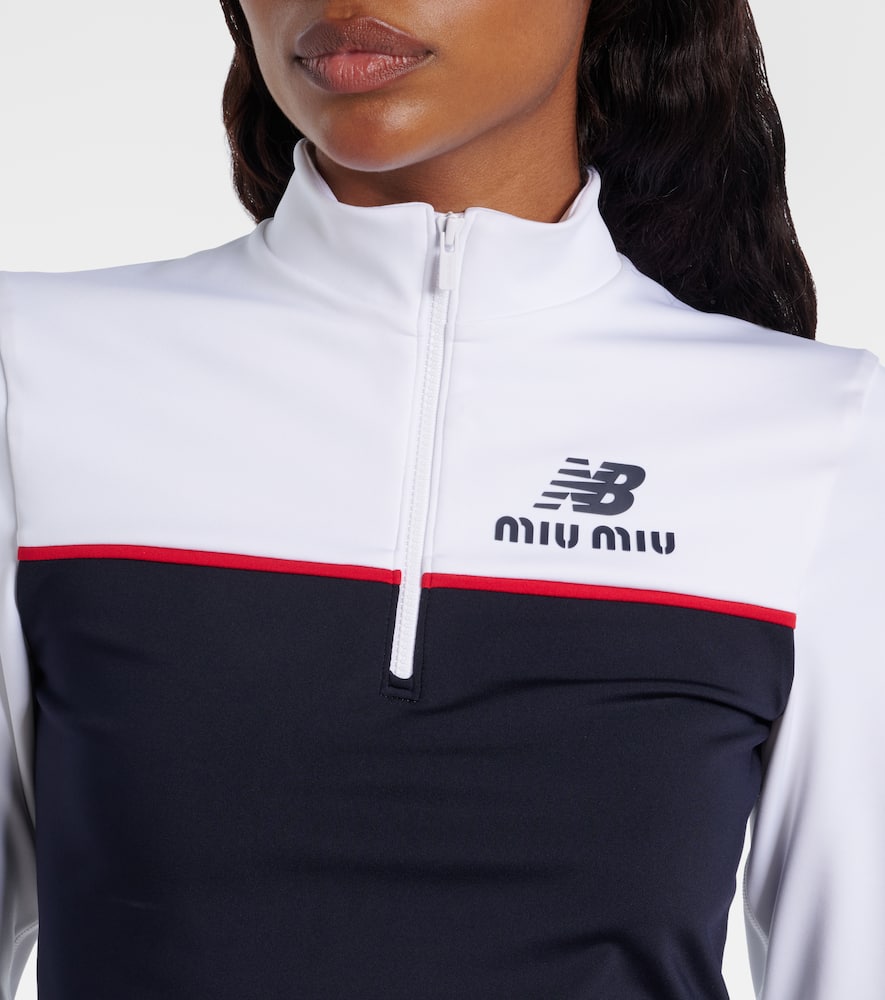 Miu Miu X New Balance Jersey Crop Top In Black
