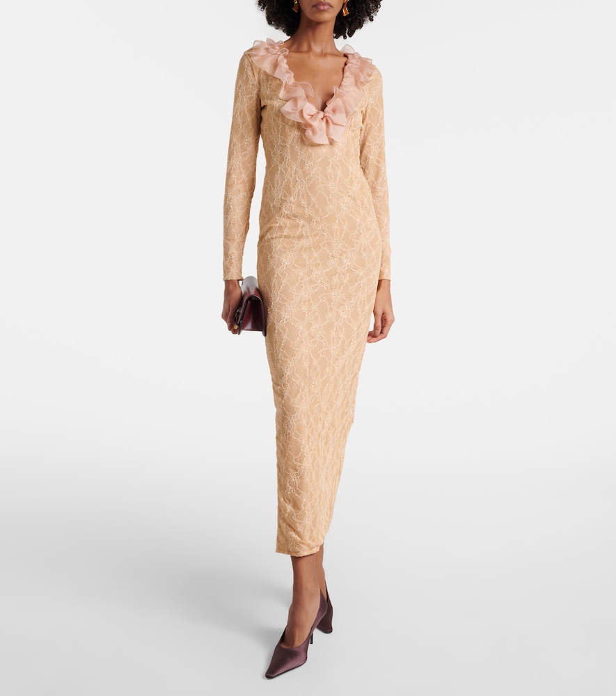  Alessandra Rich Alessandra Rich Midikleid Aus Spitze 