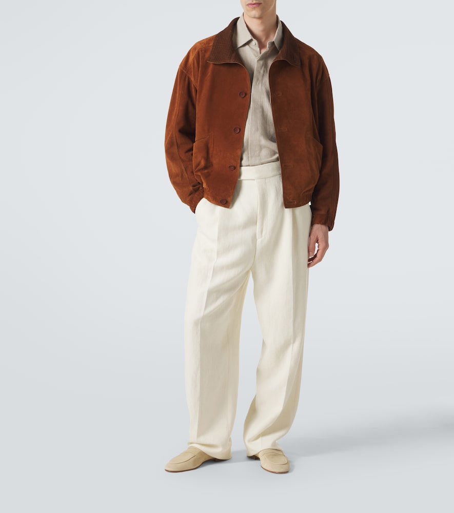  Zegna Zegna Weite Hose Aus Wolle Und Leinen 