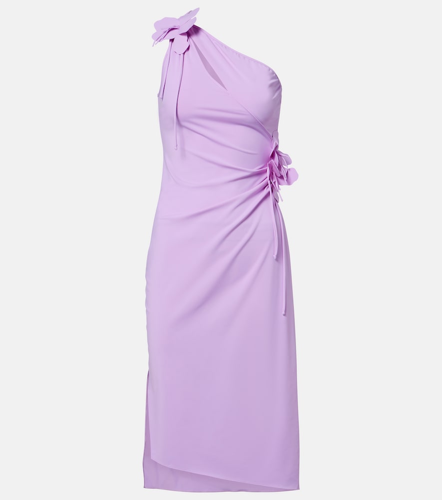 Coperni Floral-appliqué jersey cocktail dress