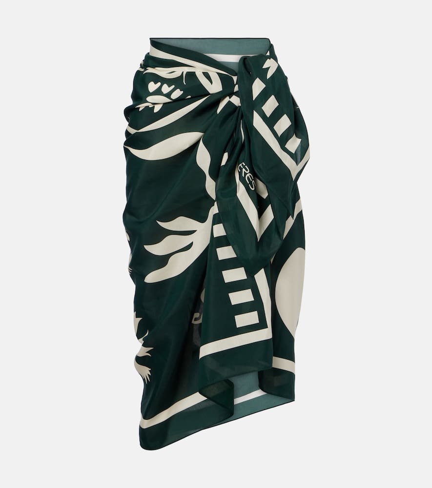 Bedruckter Pareo Mandara aus Baumwolle und Seide