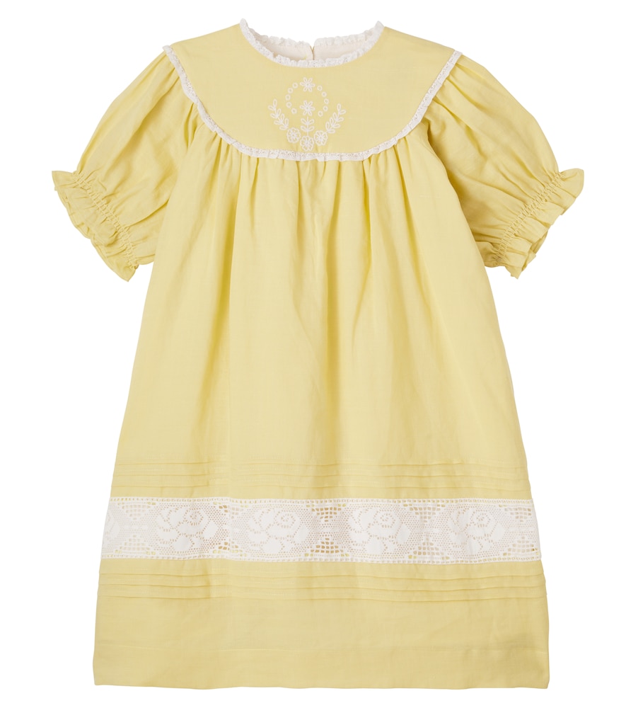 C'era Una Volta Yellow Kaya Embroidered Dress Y Size 12 - Mytheresa