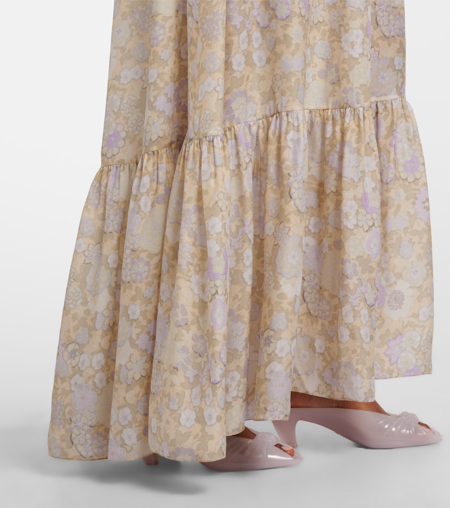  Chloe Chloã© Floral Ruffled Silk Charmeuse Maxi Dress 
