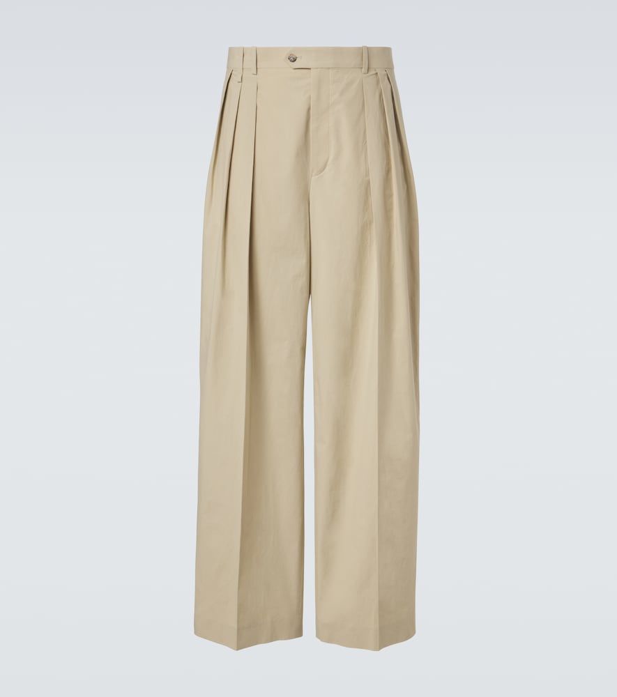 Calvin Klein Collection Baxter Pleated Cotton Straight Pants by Calvin Klein Collection
