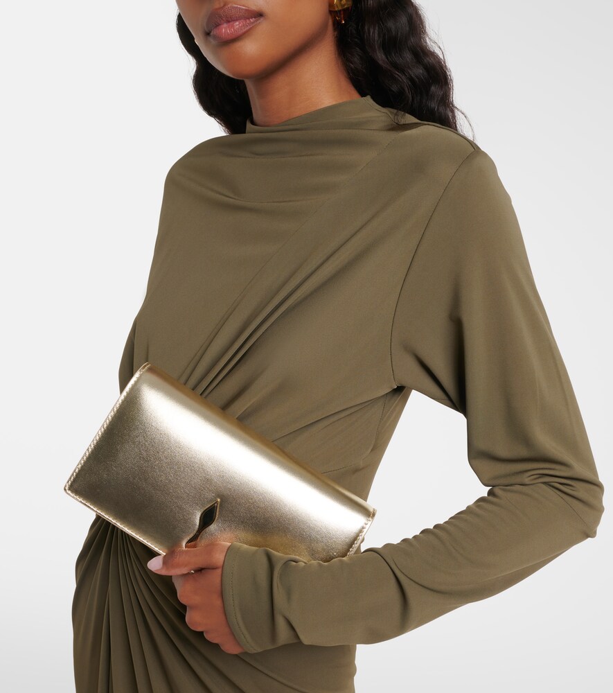 Christian Louboutin Bettina Small metallic leather clutch