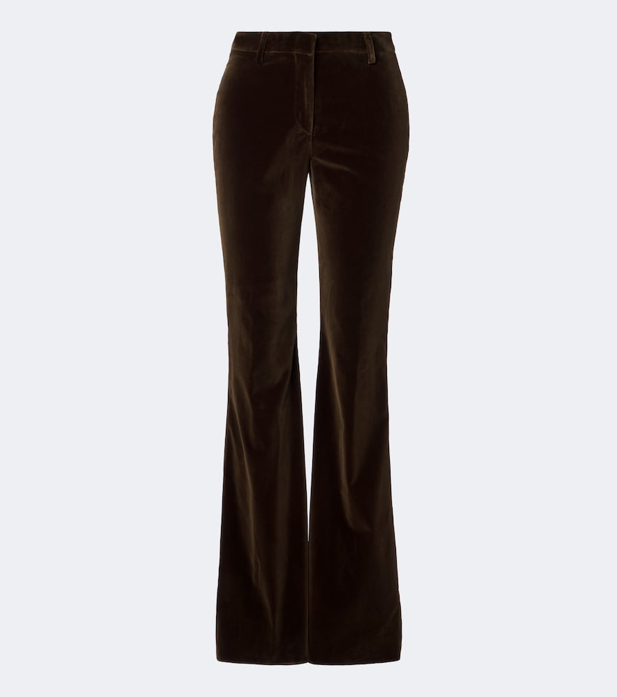 Etro Women's Brown Cotton Velvet Flared Pants UK Size 14 - Mytheresa
