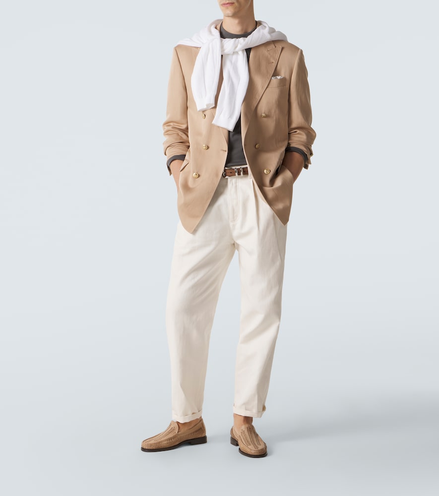  Brunello Cucinelli Brunello Cucinelli Blazer Aus Seide Und Leinen 