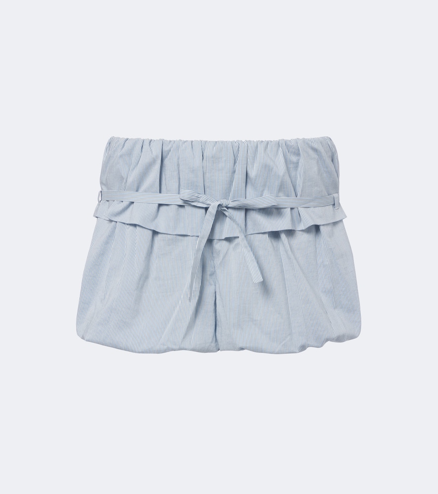 Shorts in cotone e seta a righe