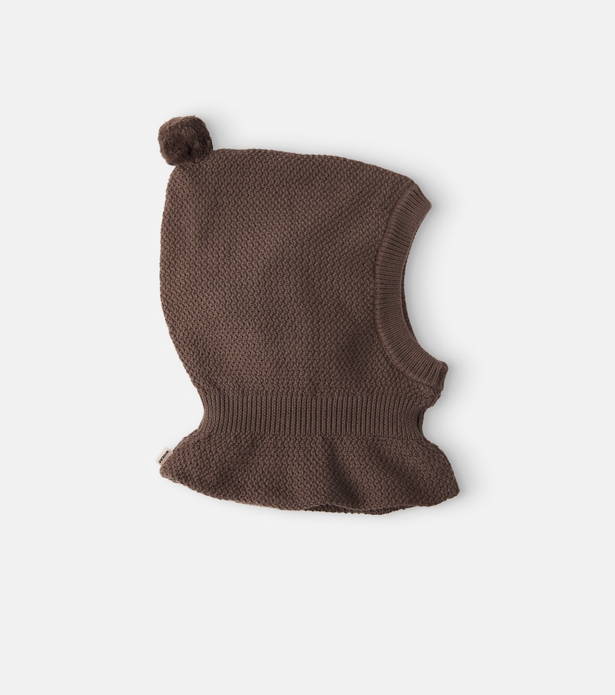 Wheat Pomi Cotton Balaclava In Brown