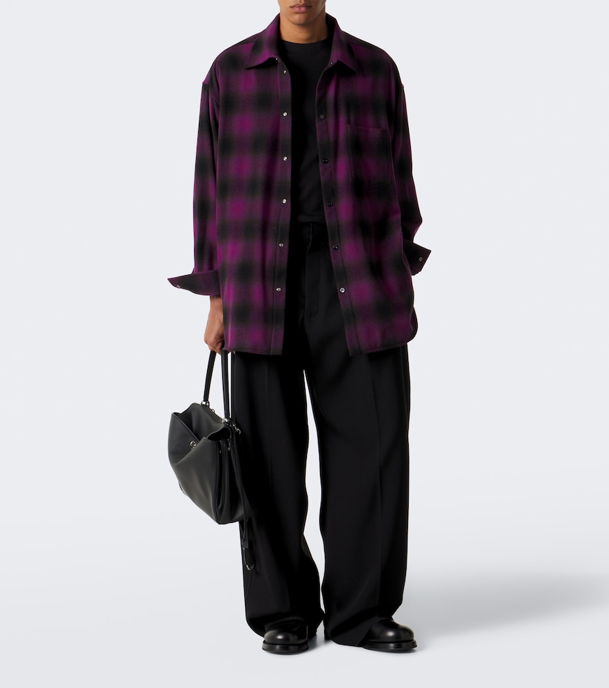 Checked Wool-Blend Overshirt