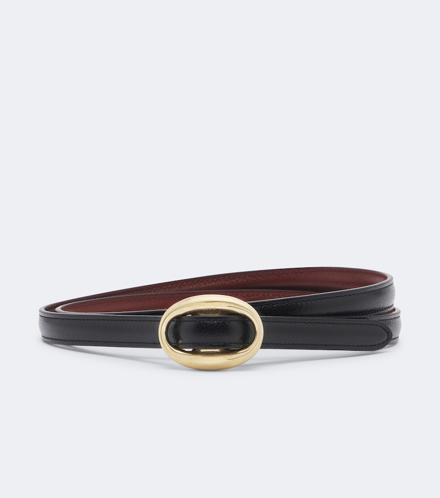 Saint Laurent Reversible Leather Belt In Black