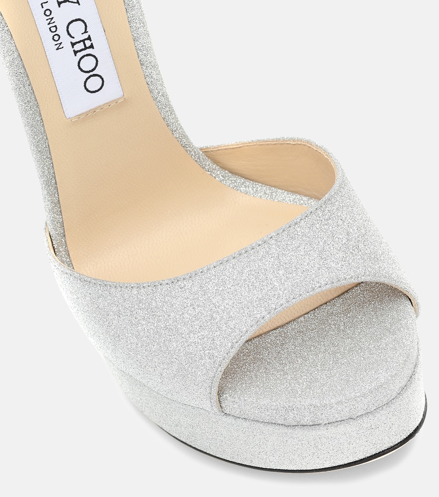  Jimmy Choo Jimmy Choo Max 150 Glitter Sandals 