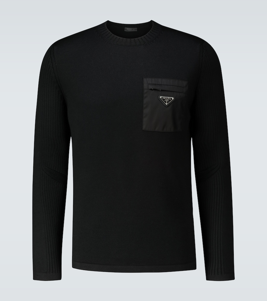 Prada Crewneck sweater with nylon pocket