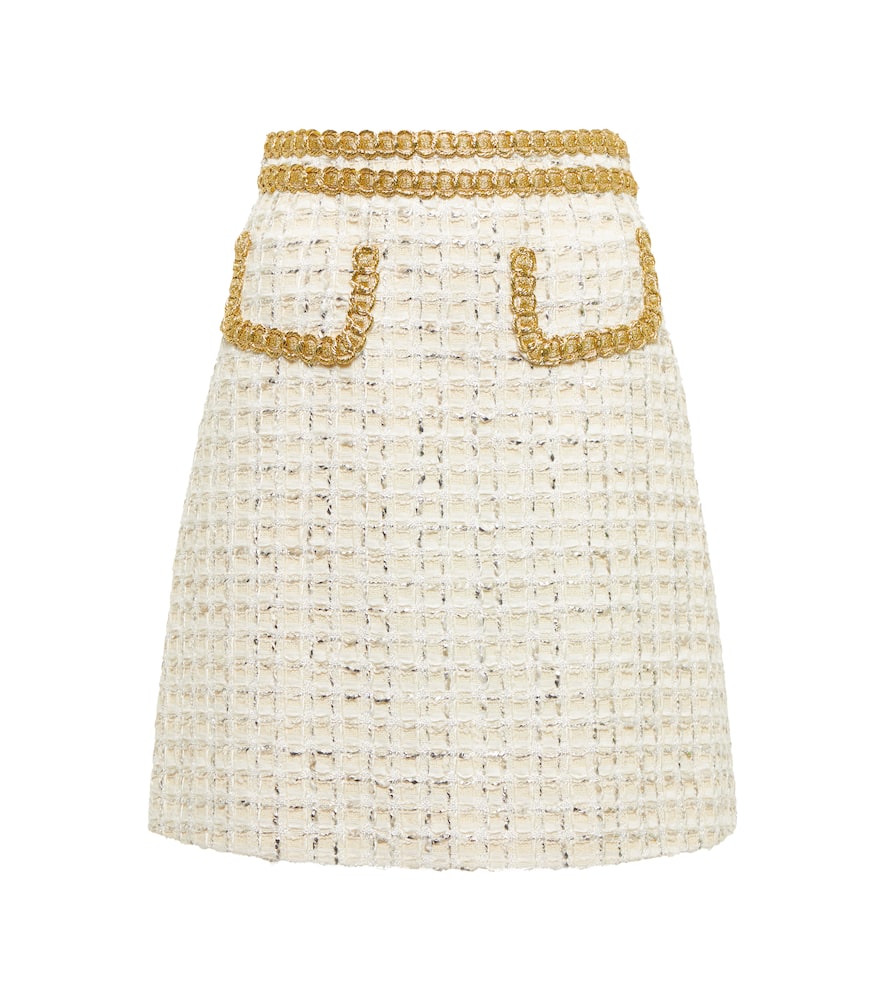 Giambattista Valli Embellished high-rise tweed miniskirt