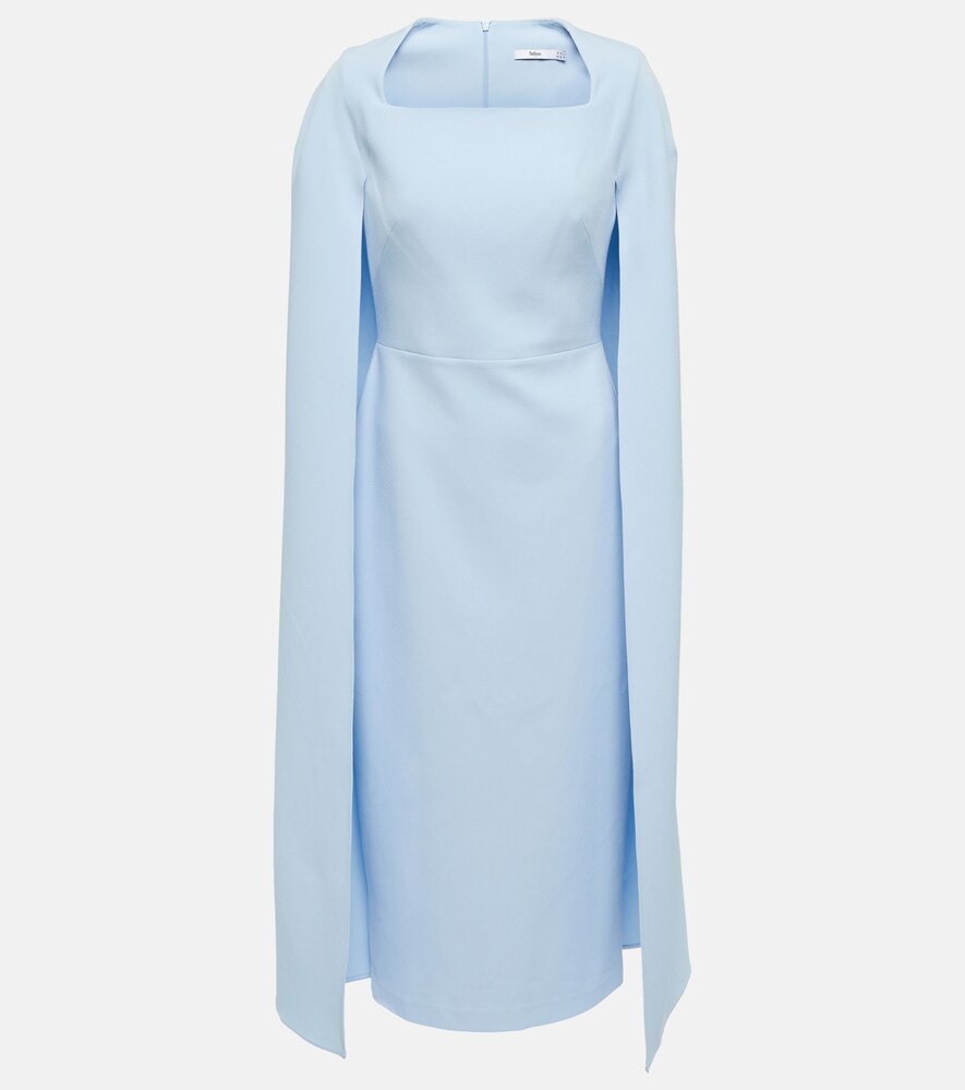 Safiyaa Doola crêpe Midi Dress Pale Blue