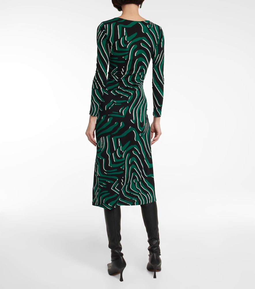  Diane Von Furstenberg Diane Von Furstenberg Printed Fitted Midi Dress 