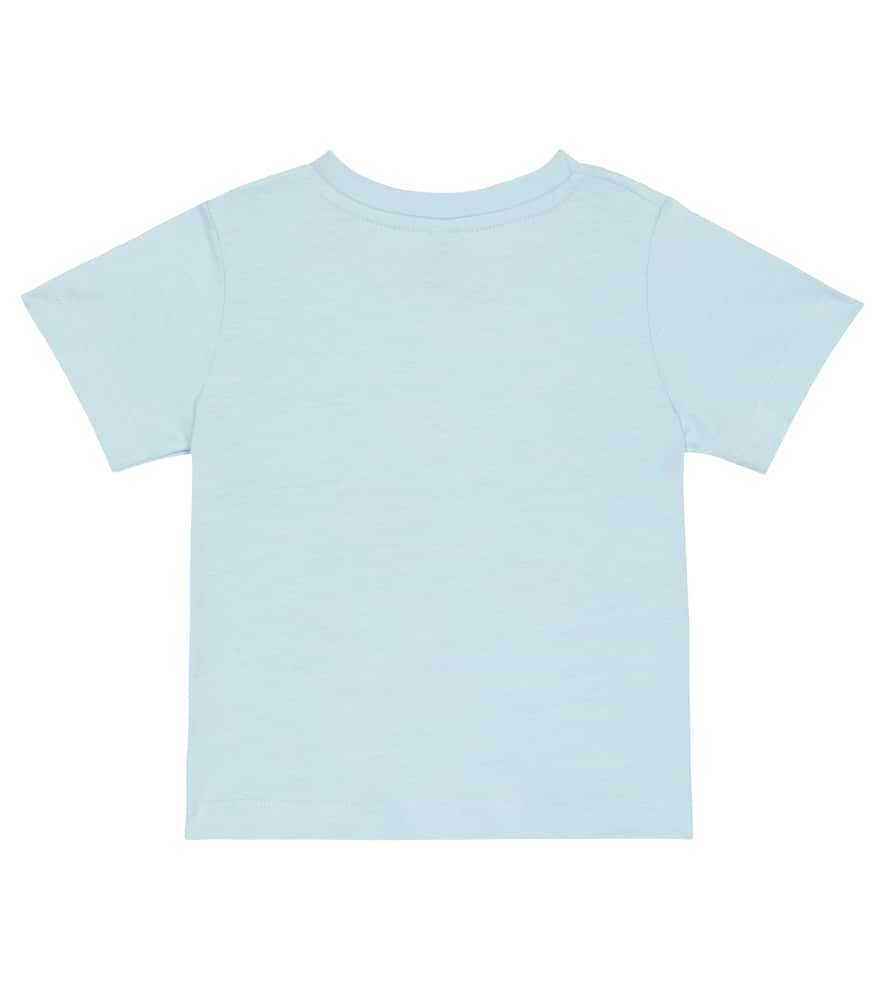 Stella Mccartney Logo-print Cotton T-shirt In Light Blue