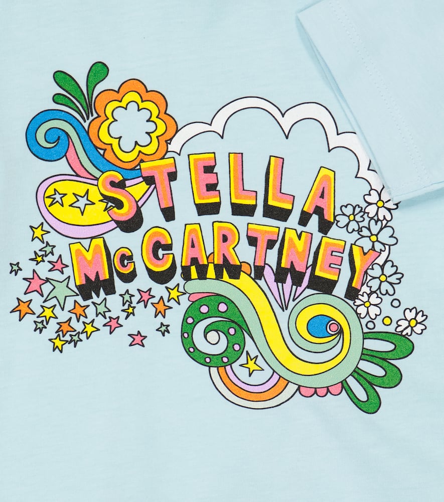 Stella Mccartney Logo-print Cotton T-shirt In Light Blue