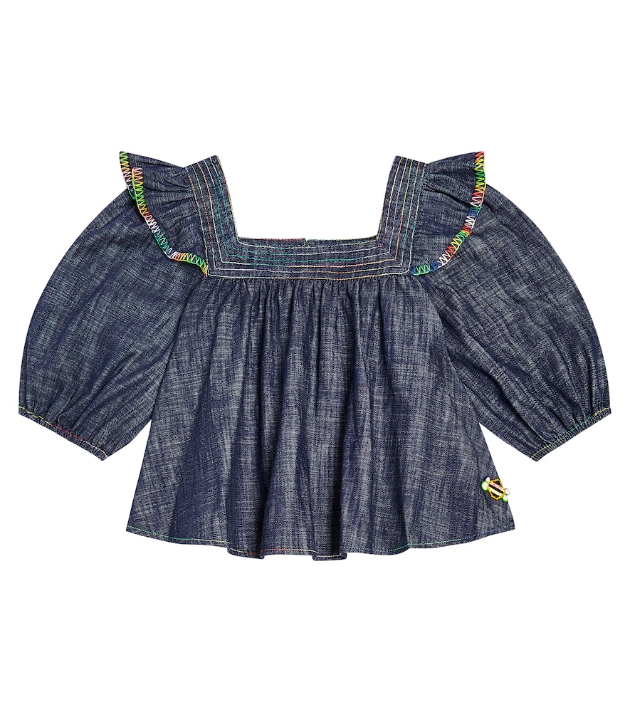 Zimmermann Kids Blue Alight Denim Top Y Size 2 - Mytheresa
