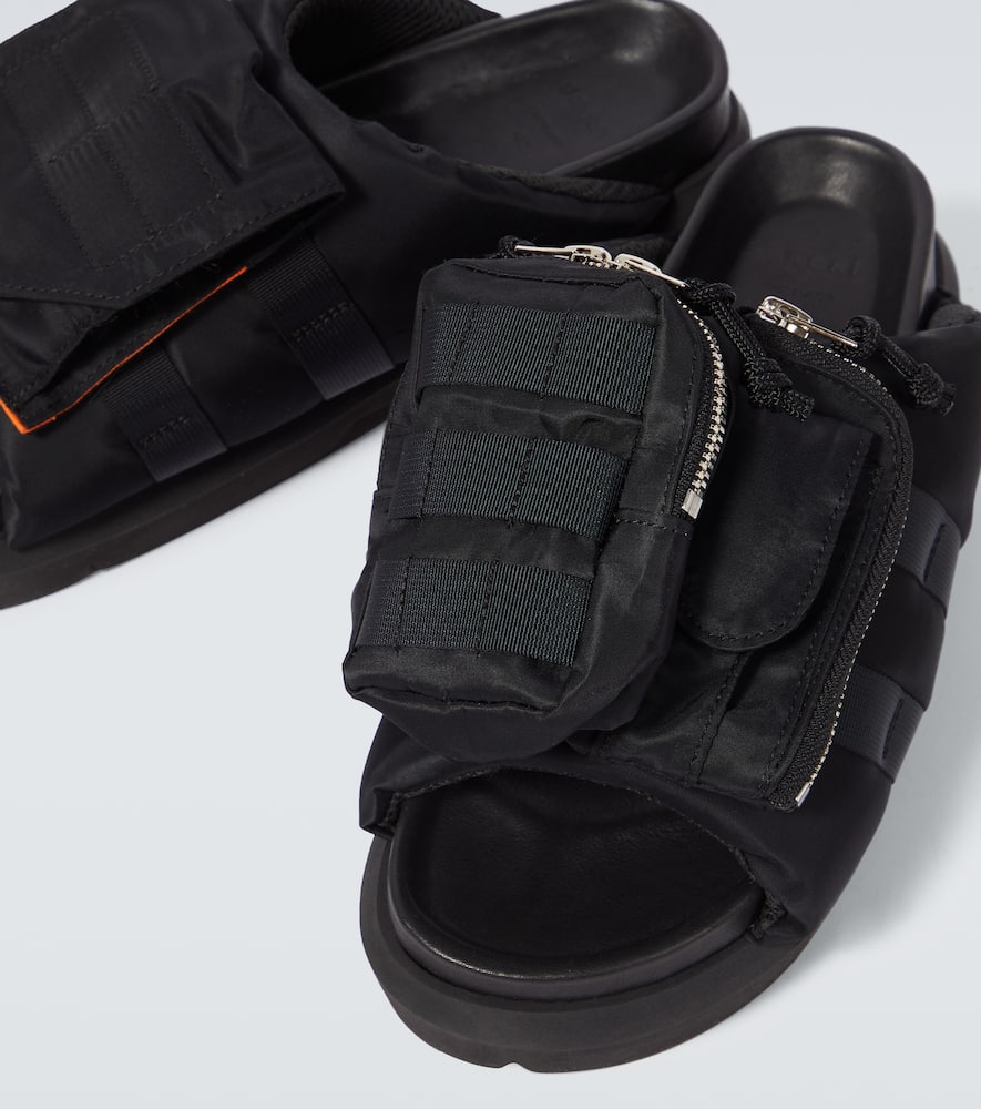 Shop Sacai Pockets Slides In Black