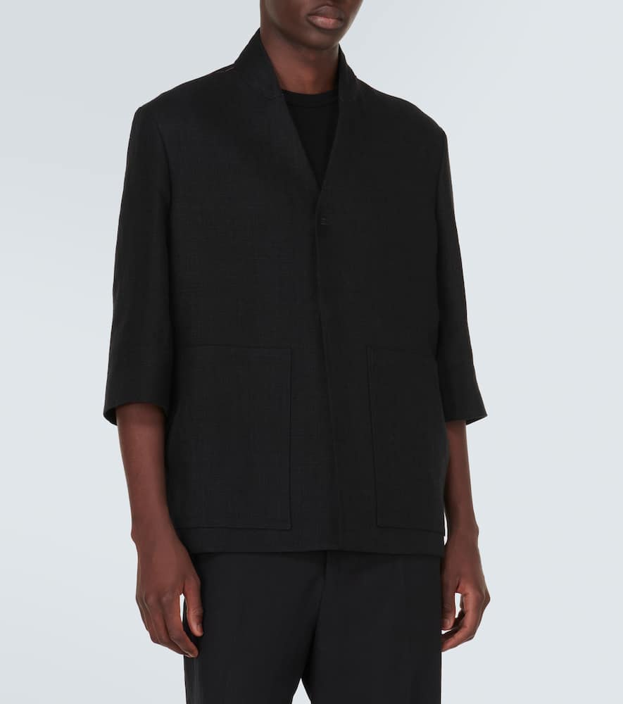 Shop Zegna Linen Jacket In Black