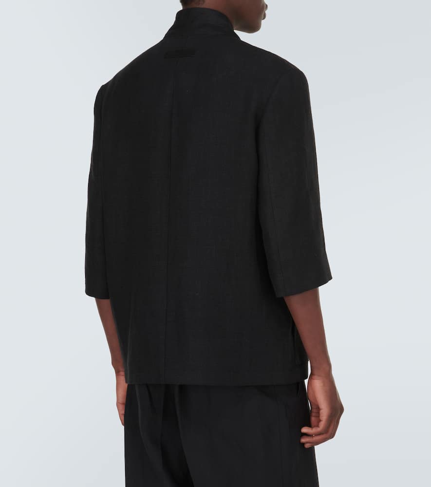 Shop Zegna Linen Jacket In Black