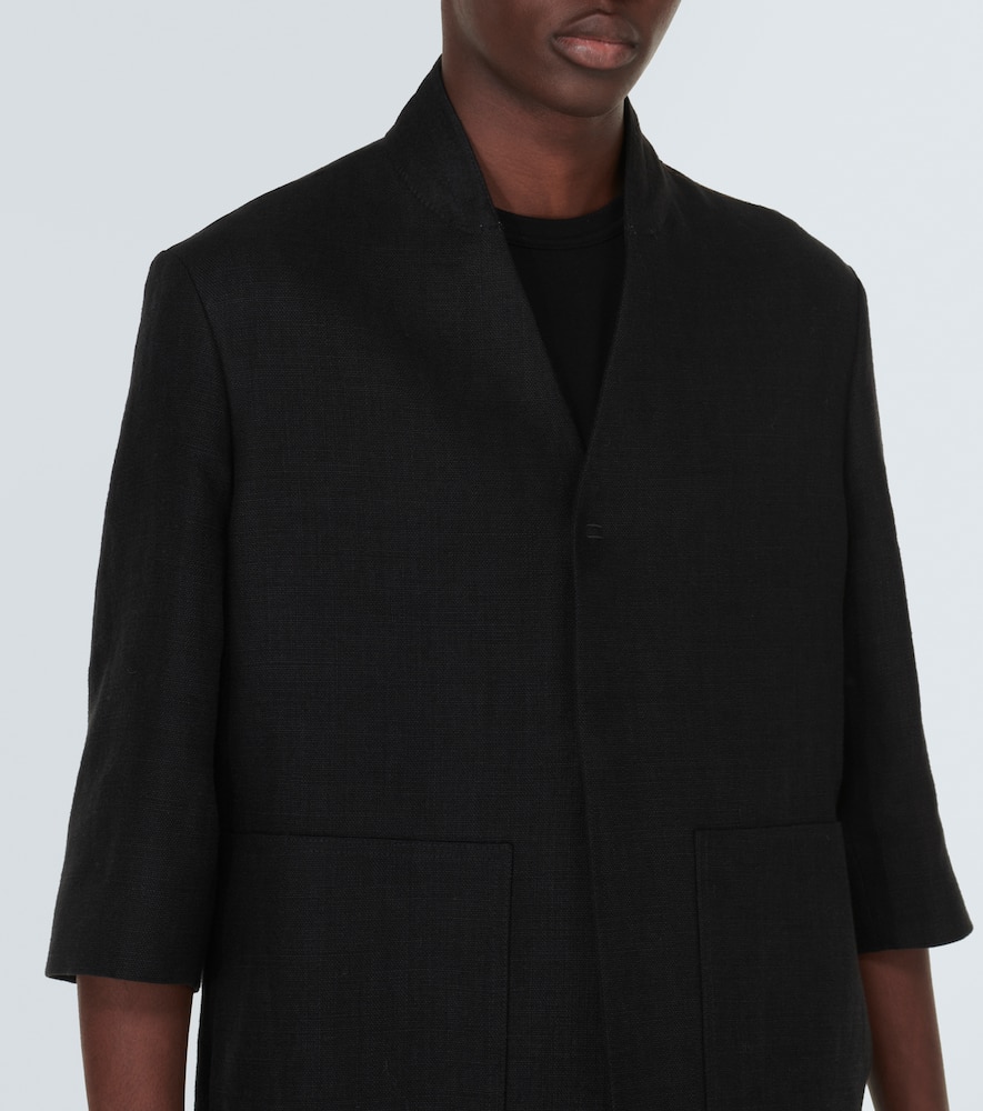 Shop Zegna Linen Jacket In Black