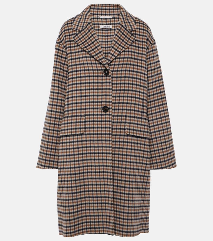 'S Max Mara John checked wool and mohair-blend coat