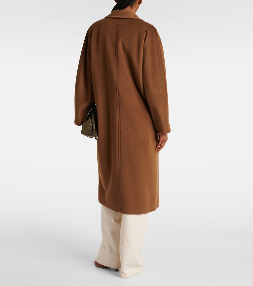 Max Mara Double-breasted Long Coat With Belted Waist In Brown