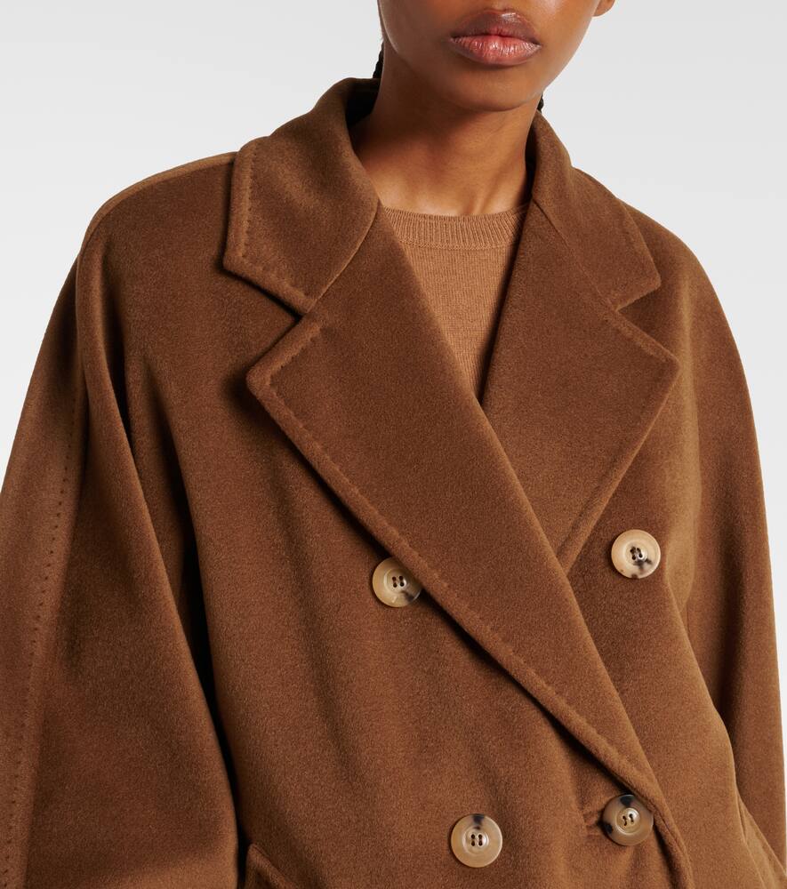 Max Mara Double-breasted Long Coat With Belted Waist In Brown