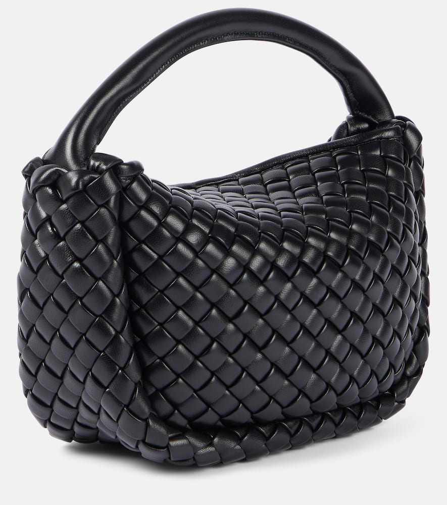 Bottega Veneta Cobble Intrecciato Mini Leather Tote Bag In 黑色