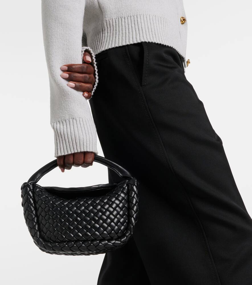 Bottega Veneta Cobble Intrecciato Mini Leather Tote Bag In 黑色