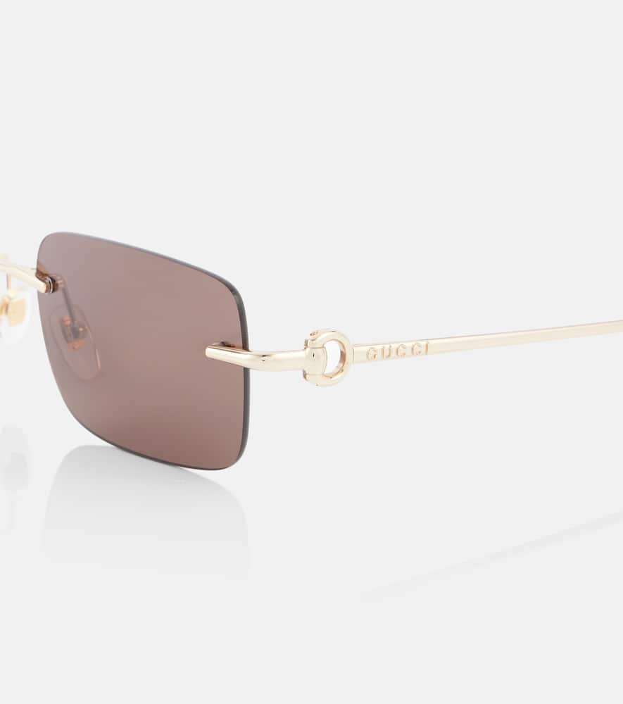 Gucci Eyewear Rectangle Frame Sunglasses In Brown