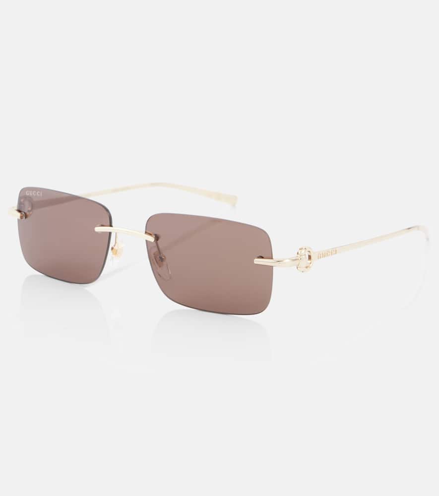 Gucci Eyewear Rectangle Frame Sunglasses In Brown